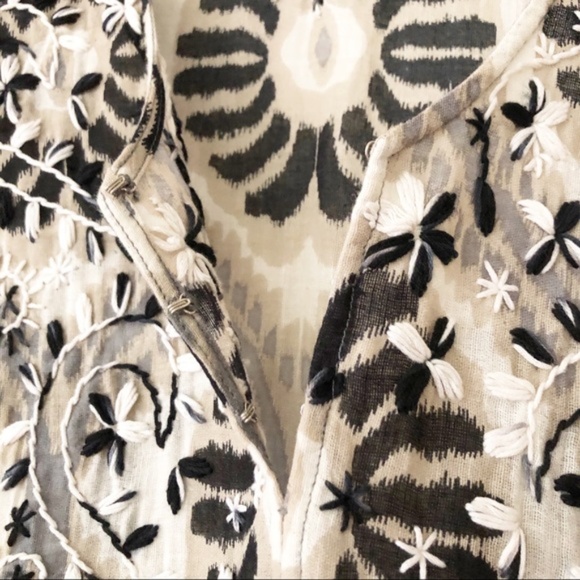 Calypso St. Barth | Gauze Embroidered Boho Tunic Top Swim Beach Small - Picture 5 of 16